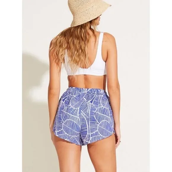 Vitamin A Linen Lagoon Palm Shorts Large - Picture 3 of 7